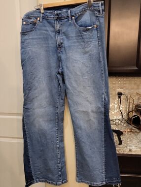 Gap Flare Jeans With Dark Denim Inset Size 34 18